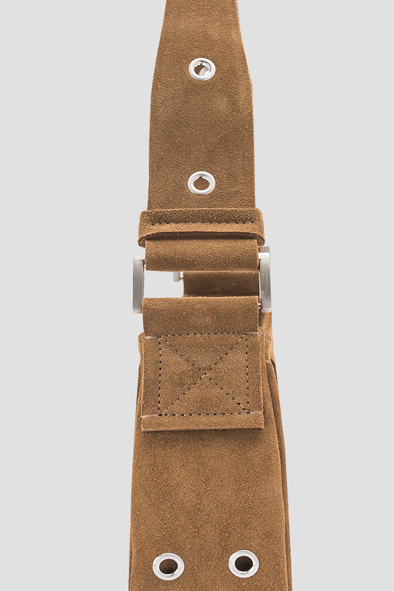 MISBHV Suede Shoulder Bag Small Tobacco