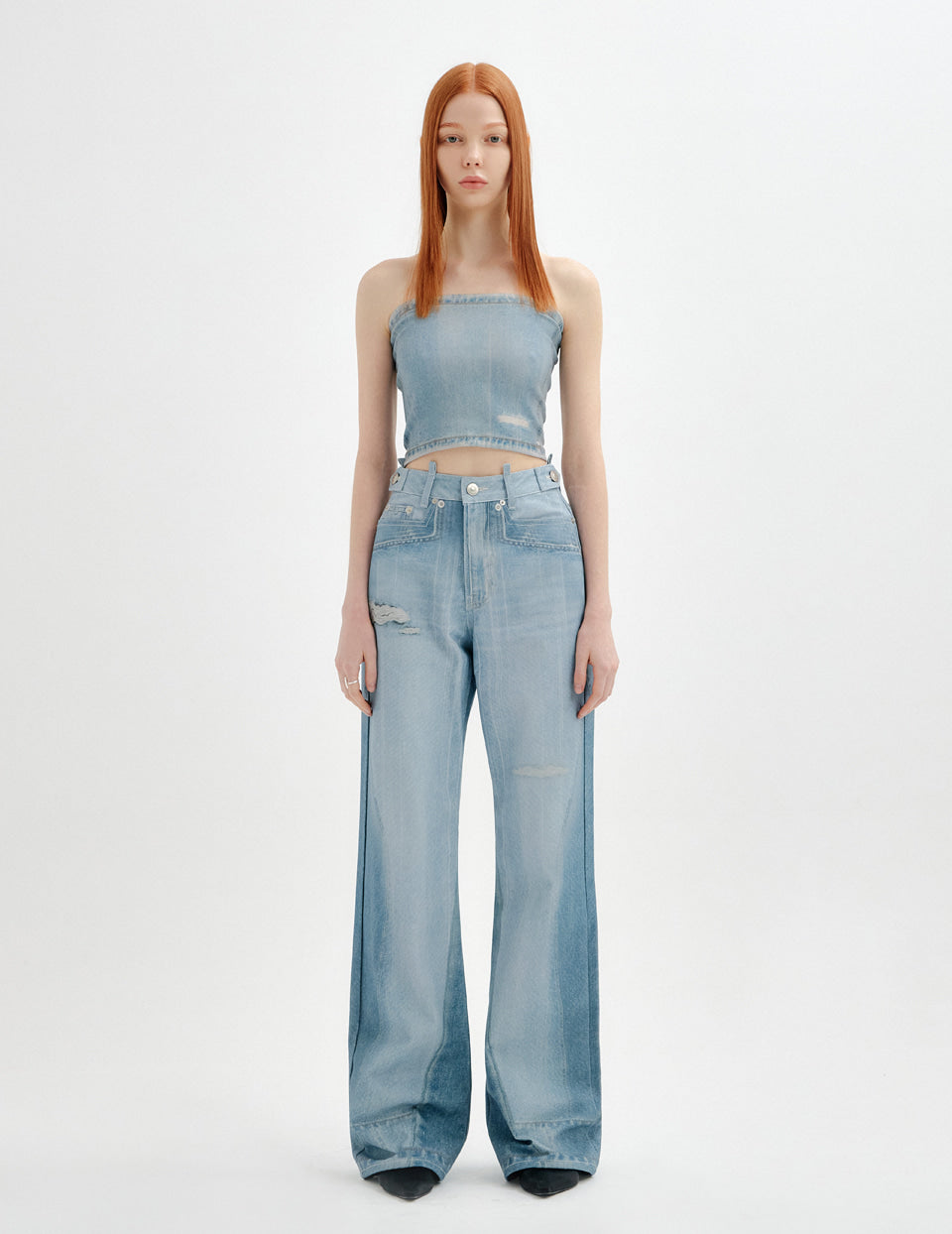 YUSE Printed Tube Top - Denim