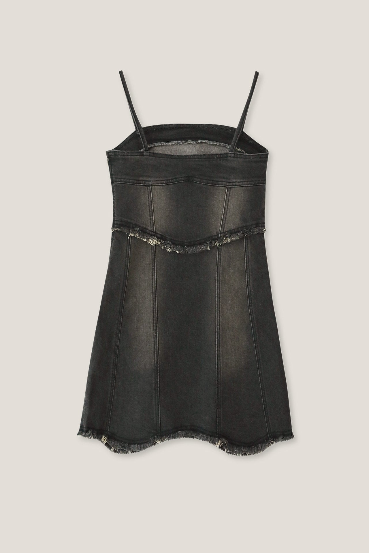 YUSE Bustier Rough Cutting Denim Dress Top - Black