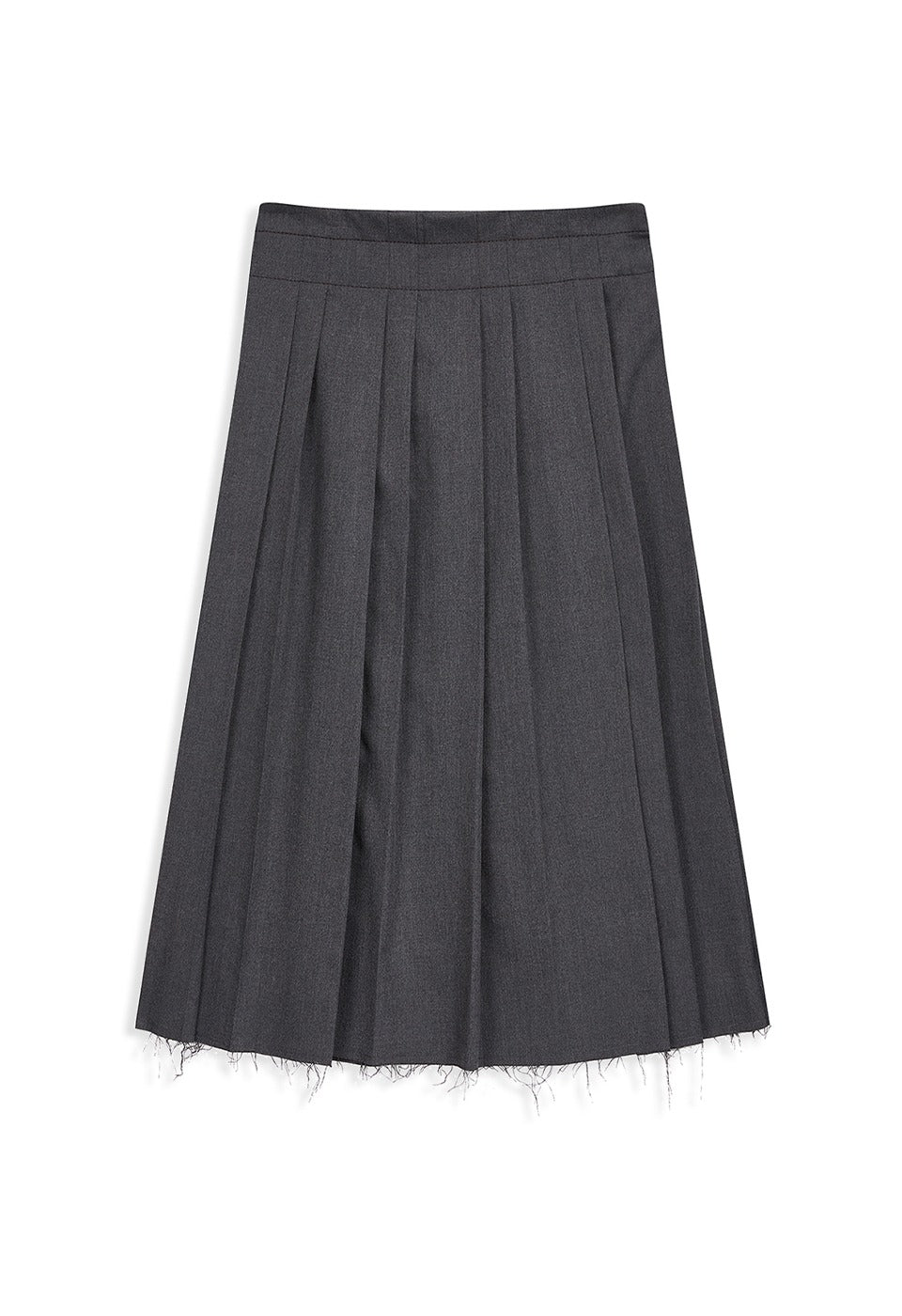 OPEN YY Pleated Wrap Maxi Skirt Gray