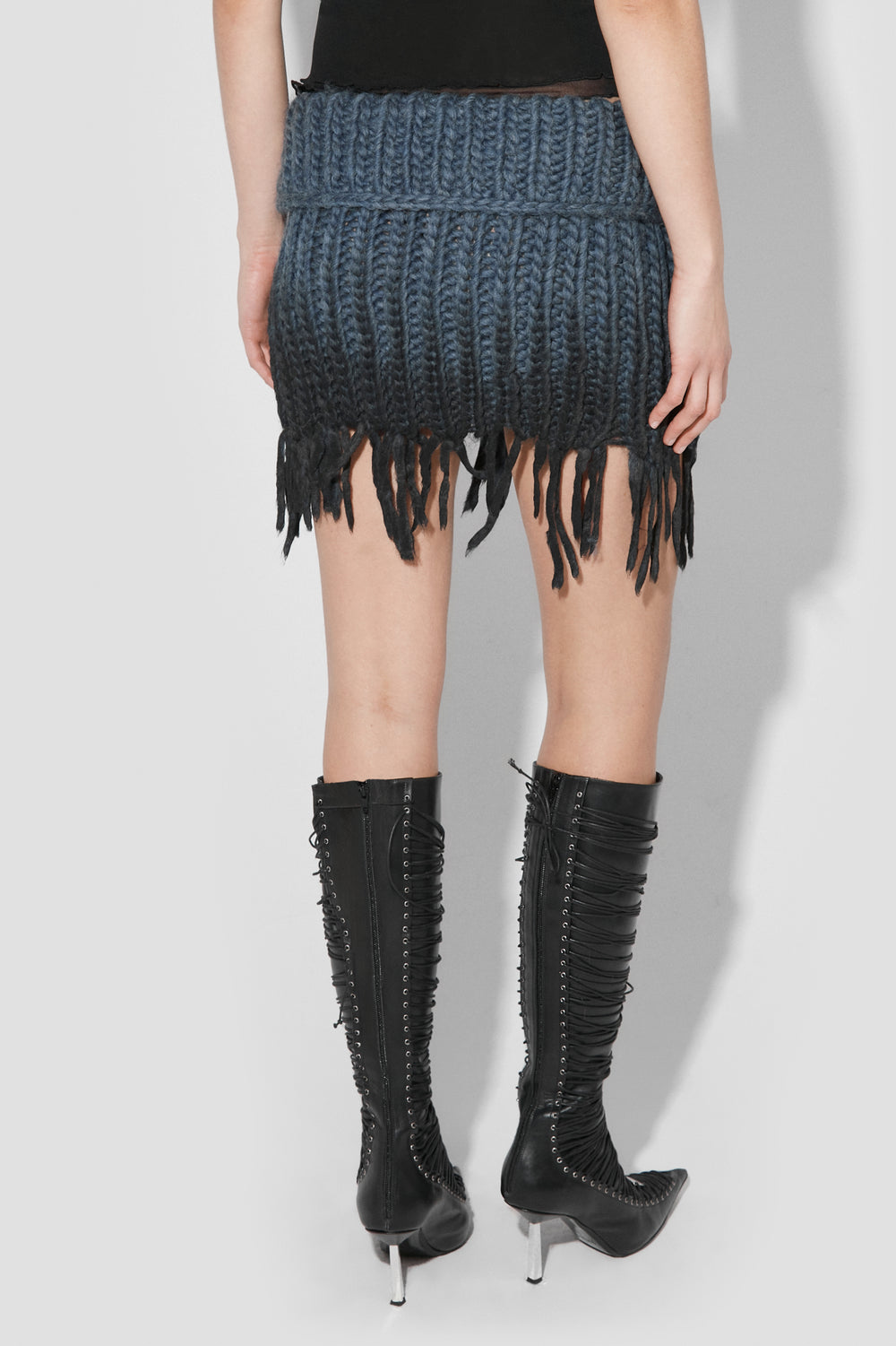 MISBHV Coated Bulky Knitted Mini Skirt