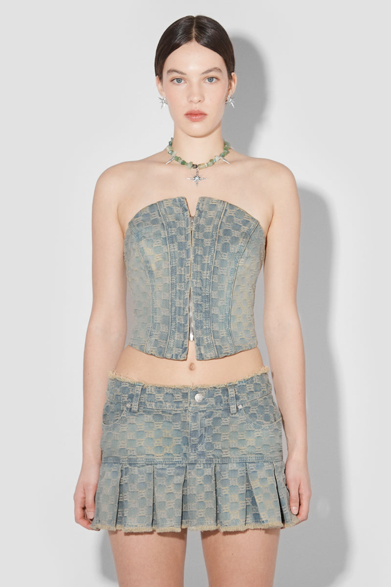 MISBHV Jacquard Denim Monogram Corset