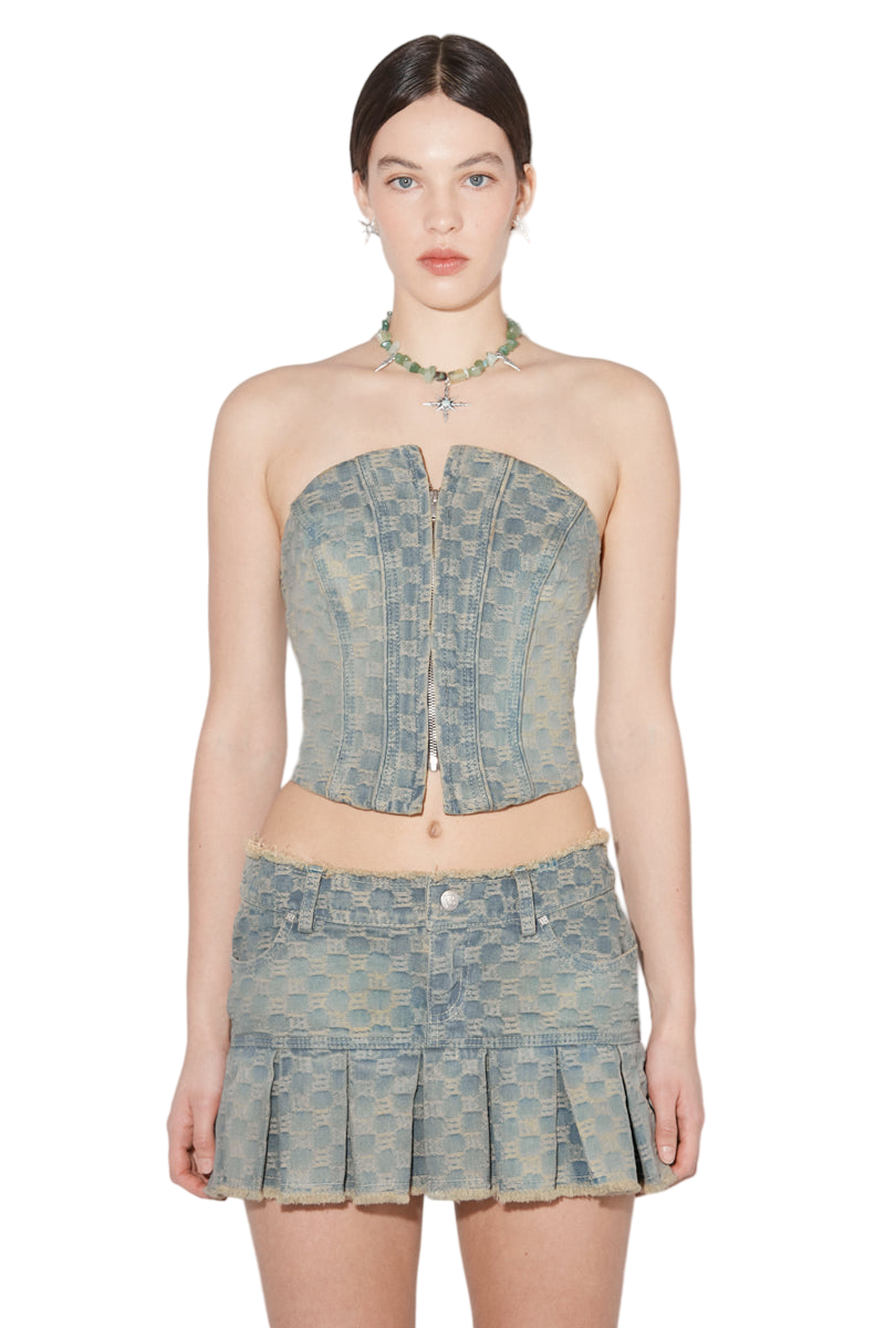 MISBHV Jacquard Denim Monogram Corset