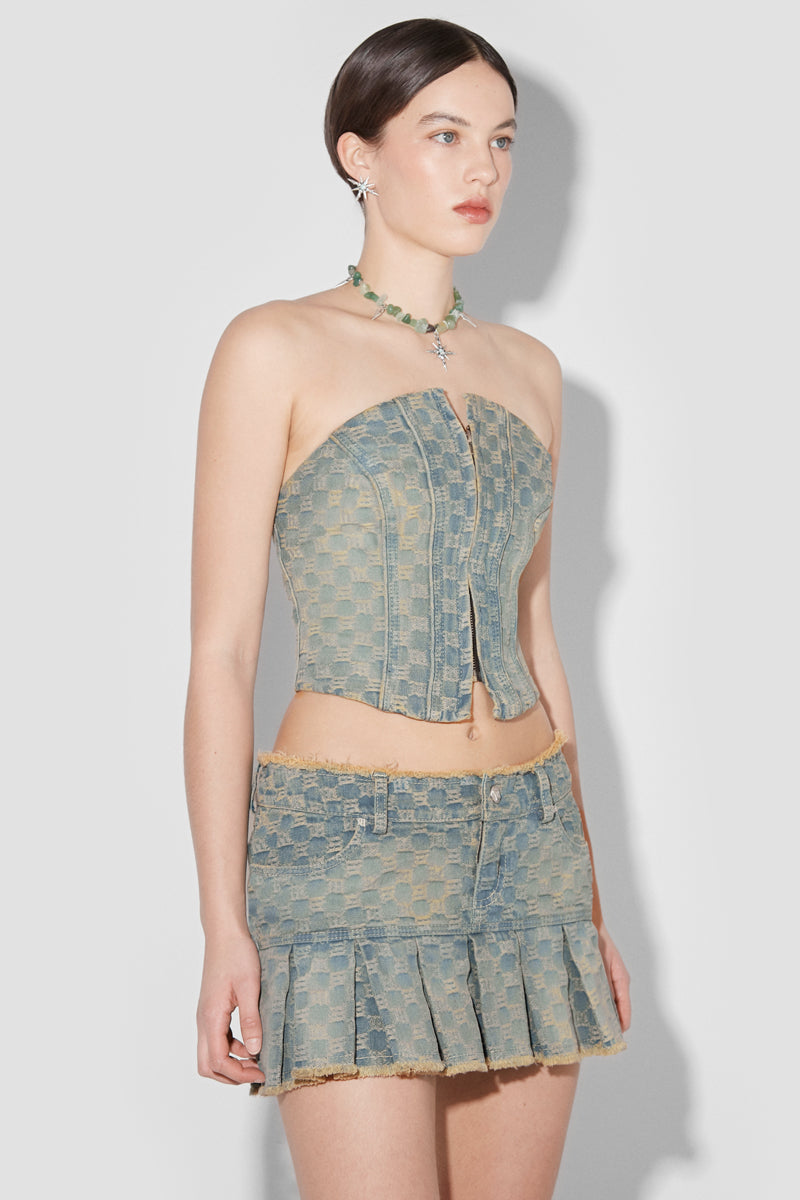 MISBHV Jacquard Denim Monogram Corset