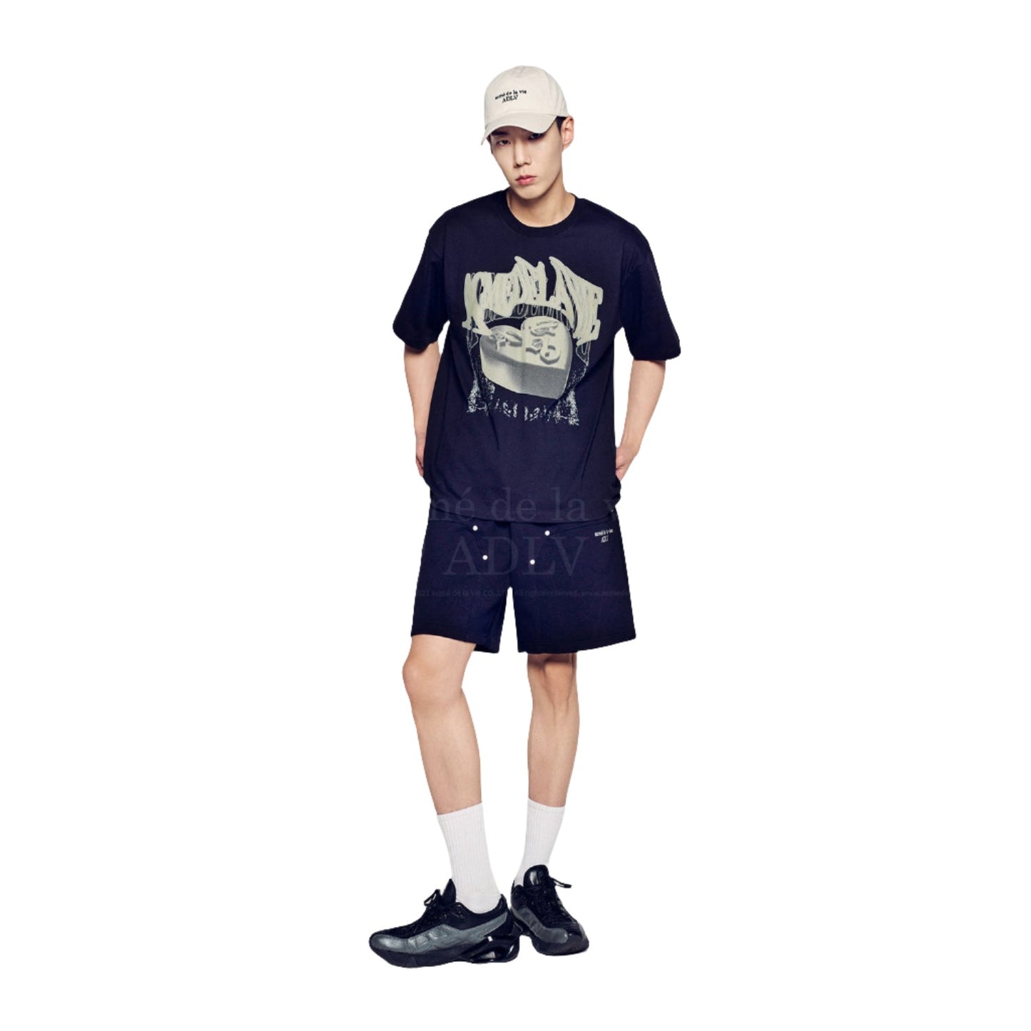 ADLV Basic Logo Needlework Short Pants Black