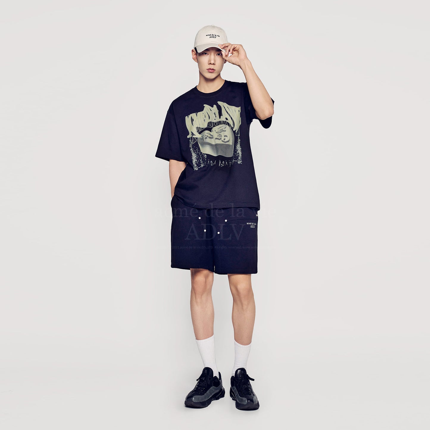 ADLV Basic Logo Needlework Short Pants Black