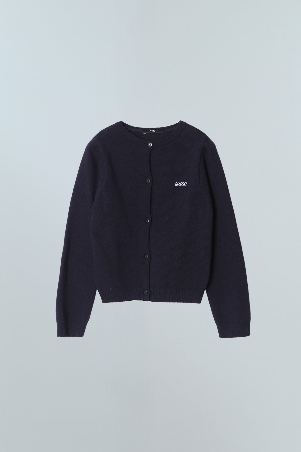 YUSE Yuse Logo Lamswool Basic Knit Cardigan Navy