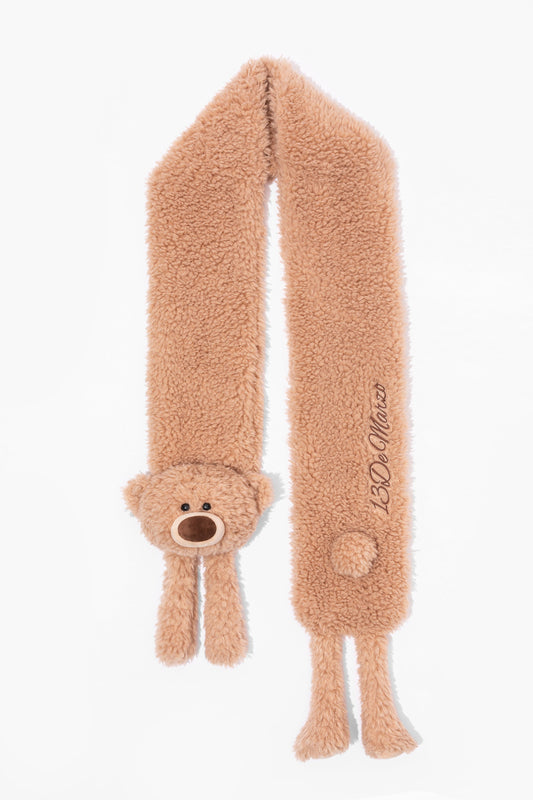 13DE MARZO Doozoo Fuzzy Scarf Khaki