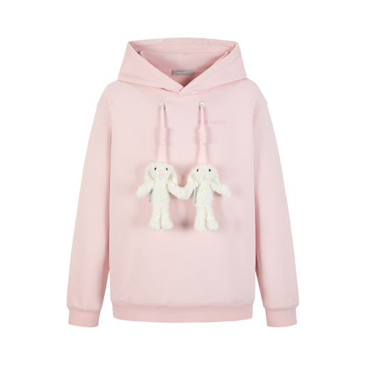 13DE MARZO Doozoo Strings Curved Logo Hoodie Pink