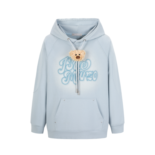 13DE MARZO Bear Spotlight Logo Hoodie Green