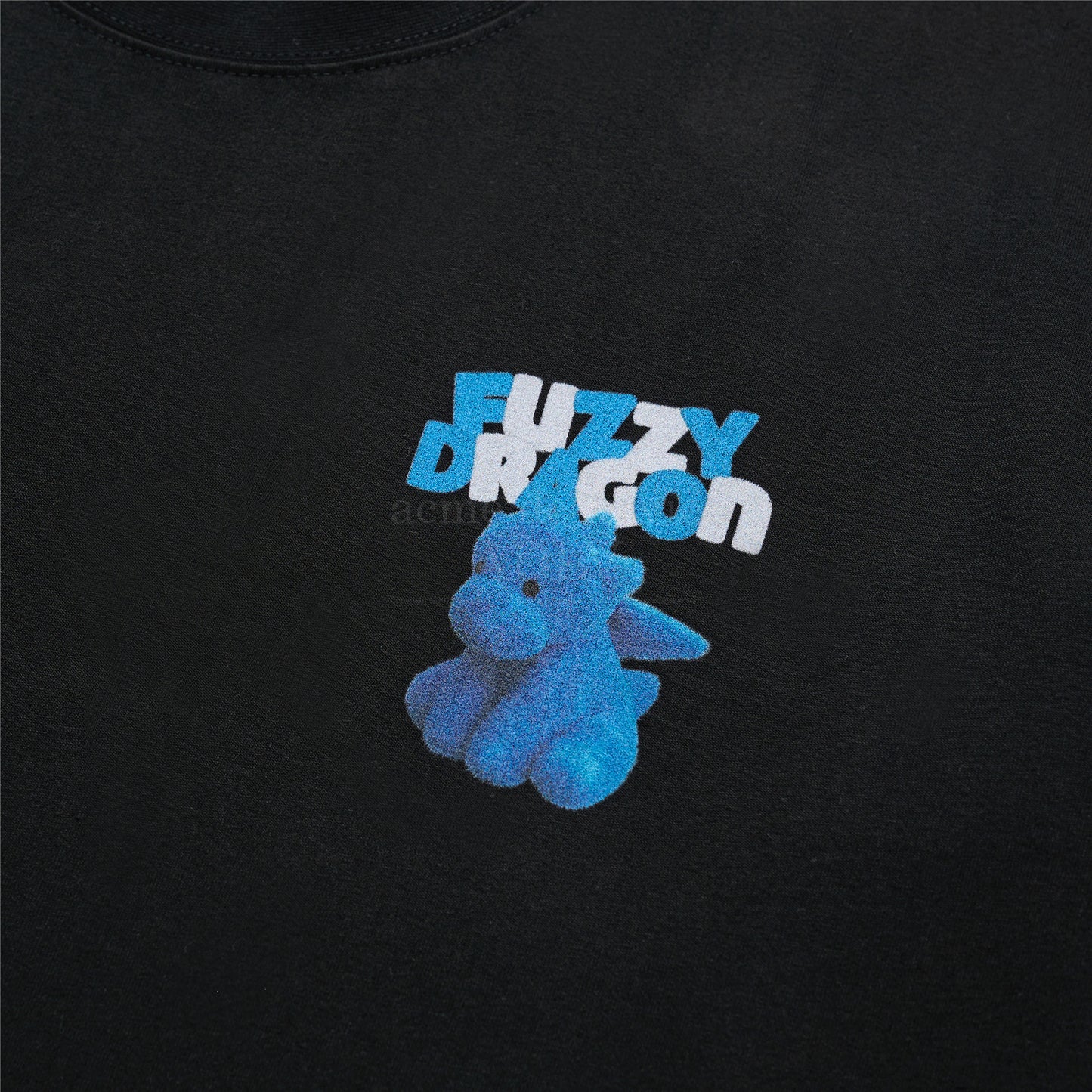 ADLV Fuzzy Font Dragon Short Sleeve T-shirt Black