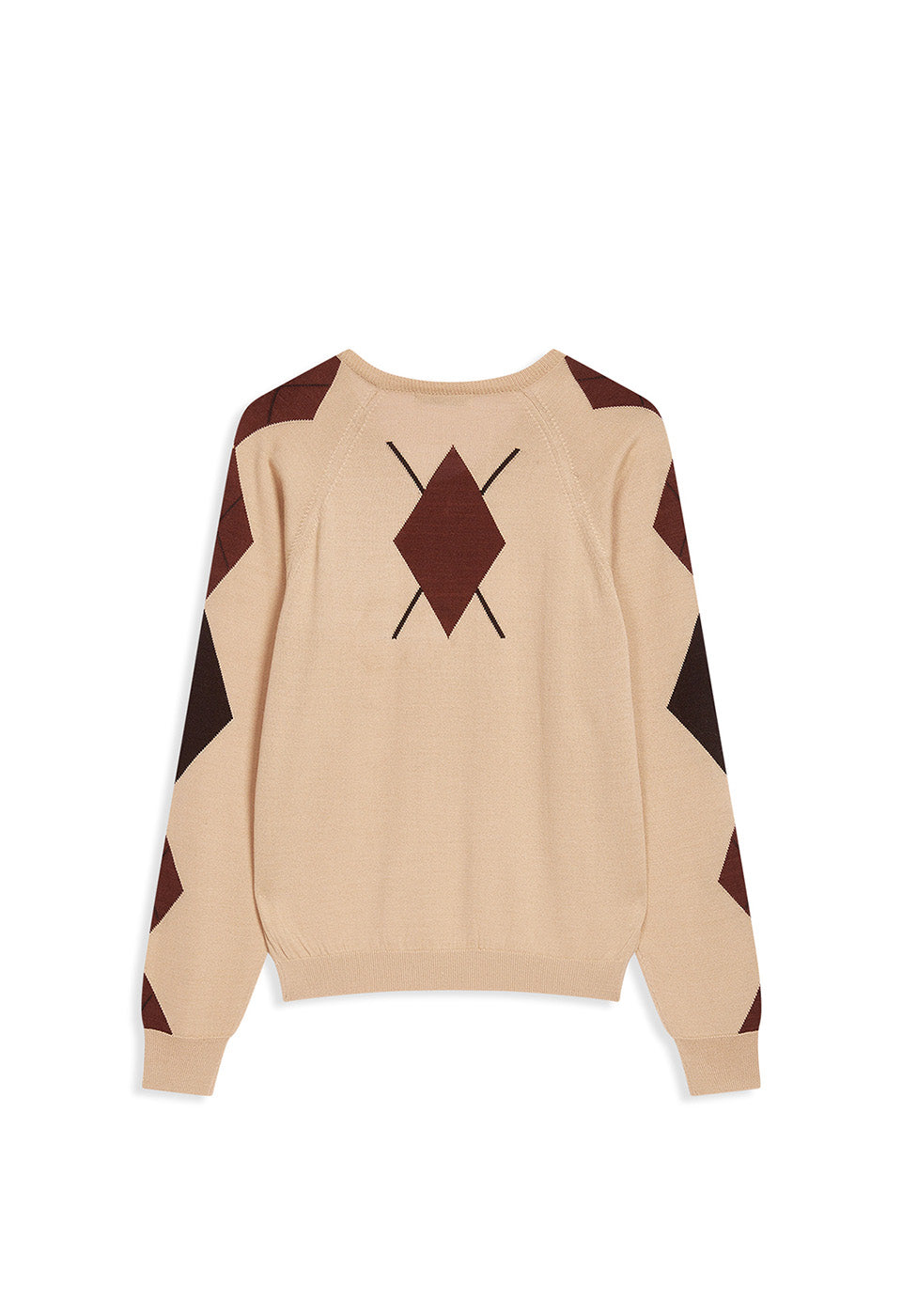 OPEN YY Argyle V-neck Knit Beige