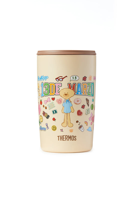 13DE MARZO Bear Insulated Travel Mug Brown