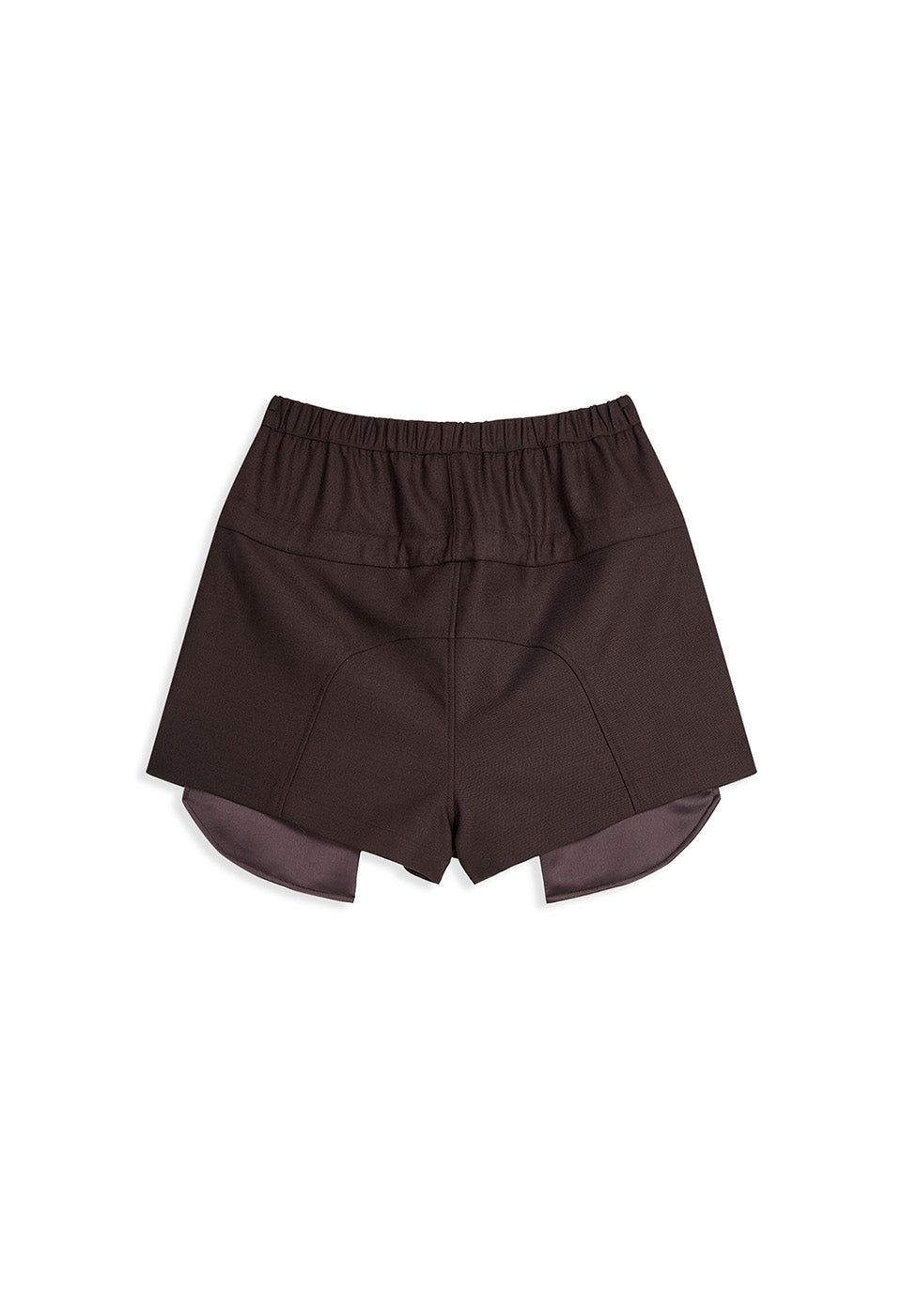 OPEN YY Rolled Waist Mini Shorts Brown