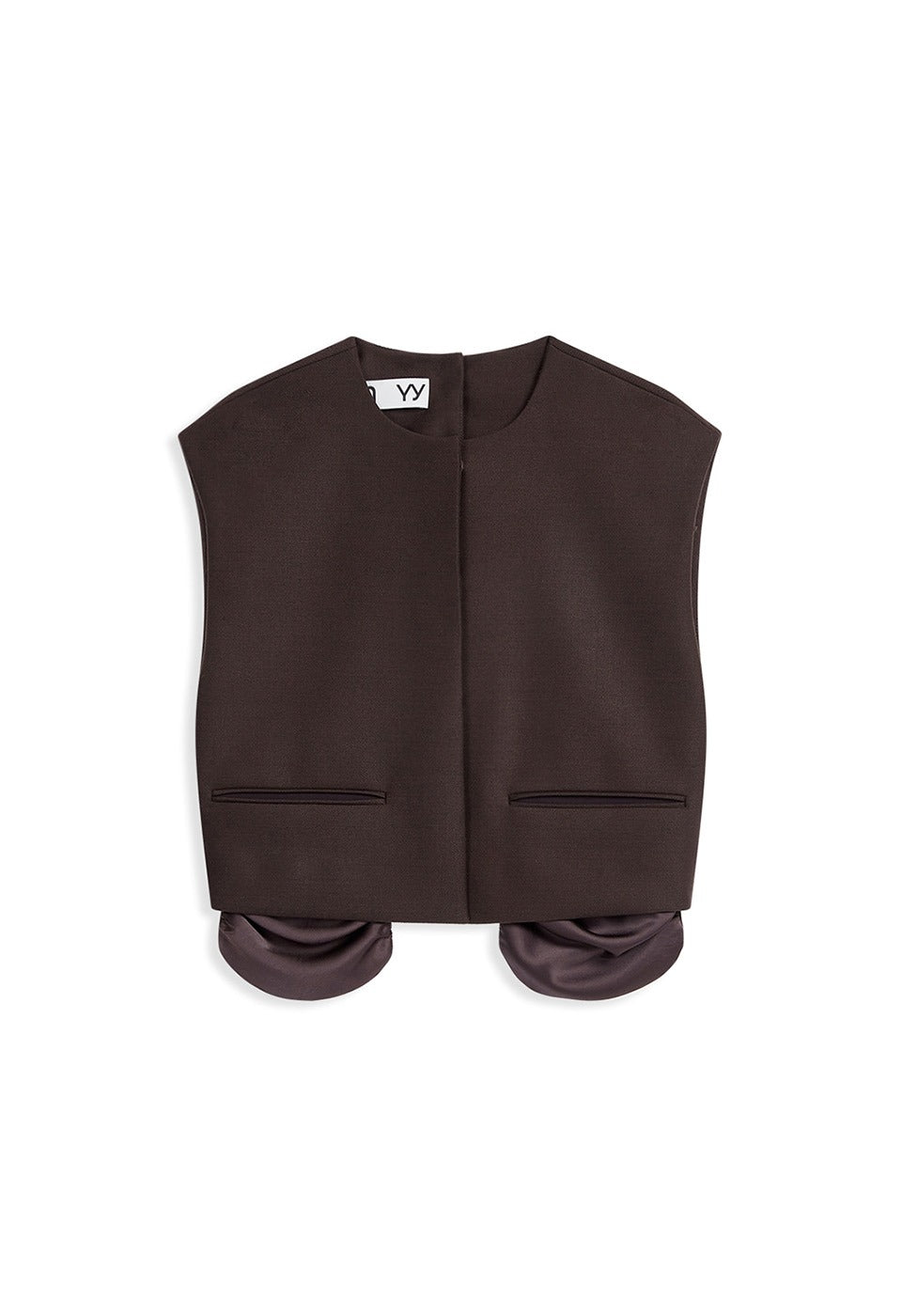 OPEN YY Exposed Pocket Vest Brown