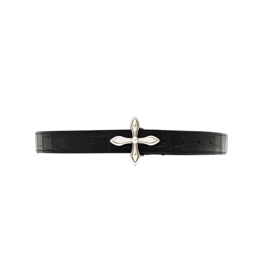 SMFK Compass Cross Crocodile Leather Belt