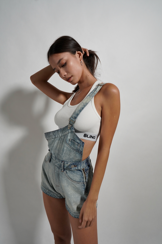 BLING Denim One Strap Overalls