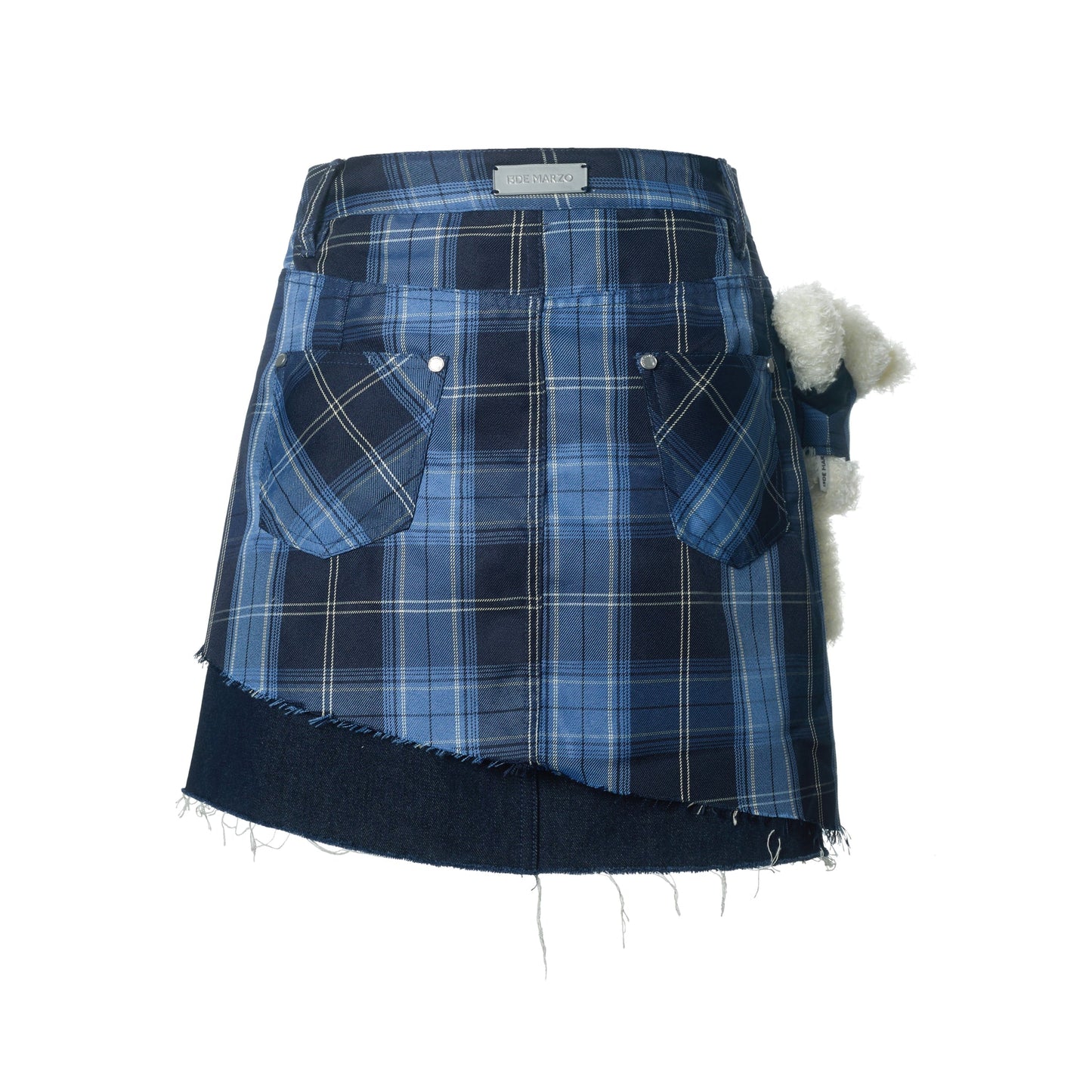 13DE MARZO Doozoo Plaid Denim Skirt