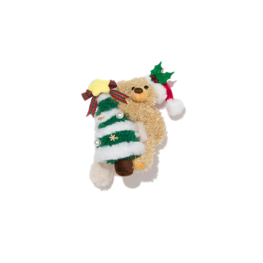 13DE MARZO Christmas Tree Bear Hair Claw Clip