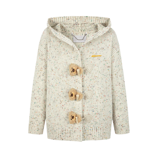 13DE MARZO Doozoo Button Yarn knit Cardigan White