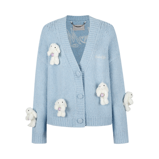 13DE MARZO Doozoo Rhinestone Cardigan Blue