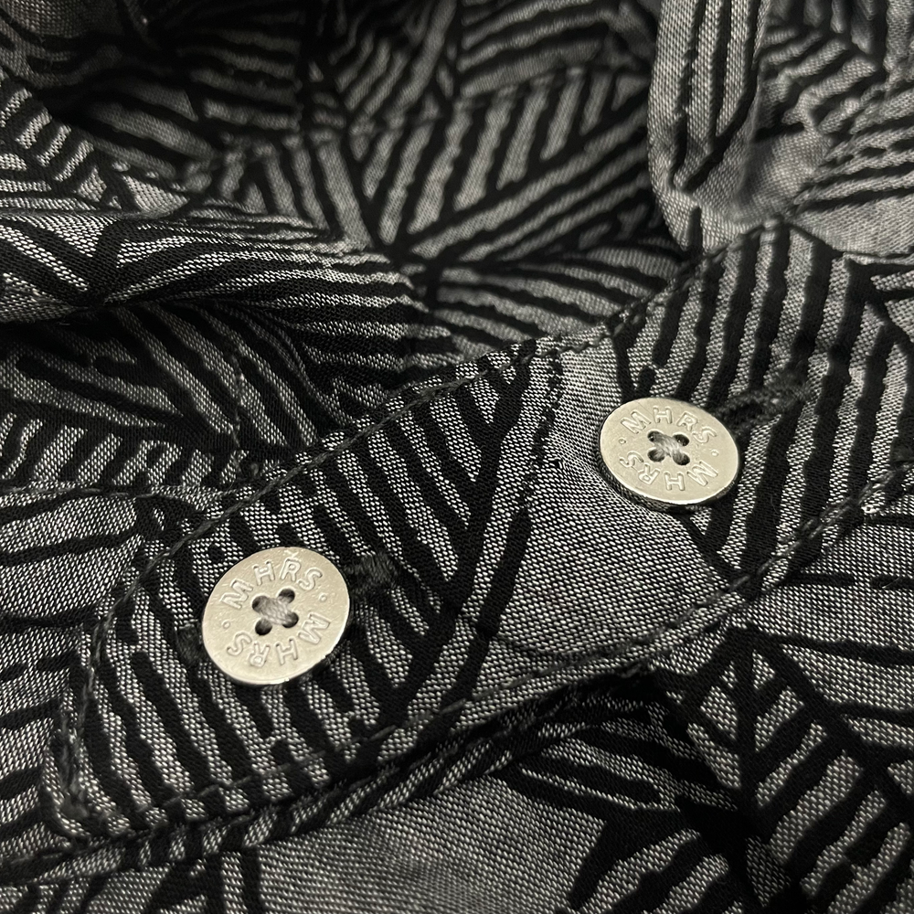 MHRS Bandana Woven Shirt Black Leaves