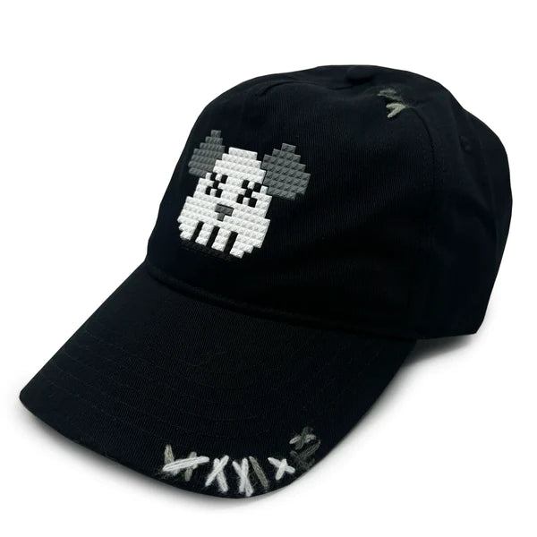 MHRS 8-BIT Grey Bear Hand Stitched Hat
