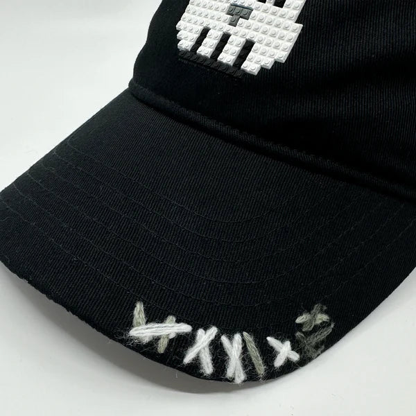 MHRS 8-BIT Grey Bear Hand Stitched Hat