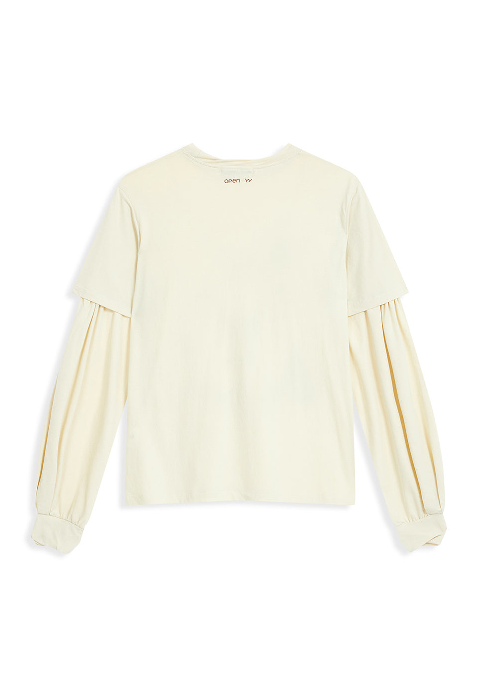 OPEN YY Layered Cat T-shirt Cream