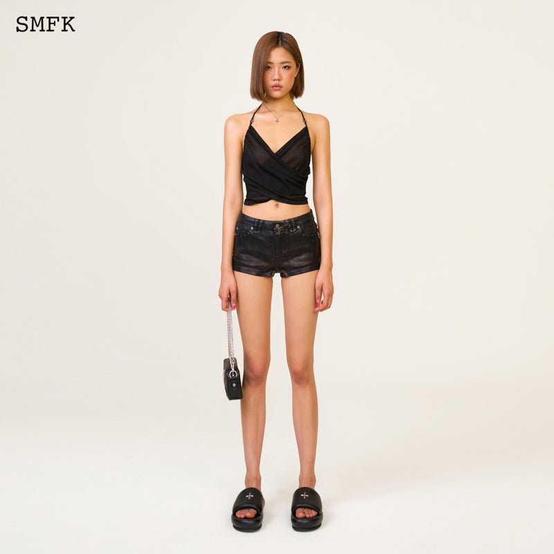 SMFK Ancient Myth Beach Halter-Neck Vest Top Black