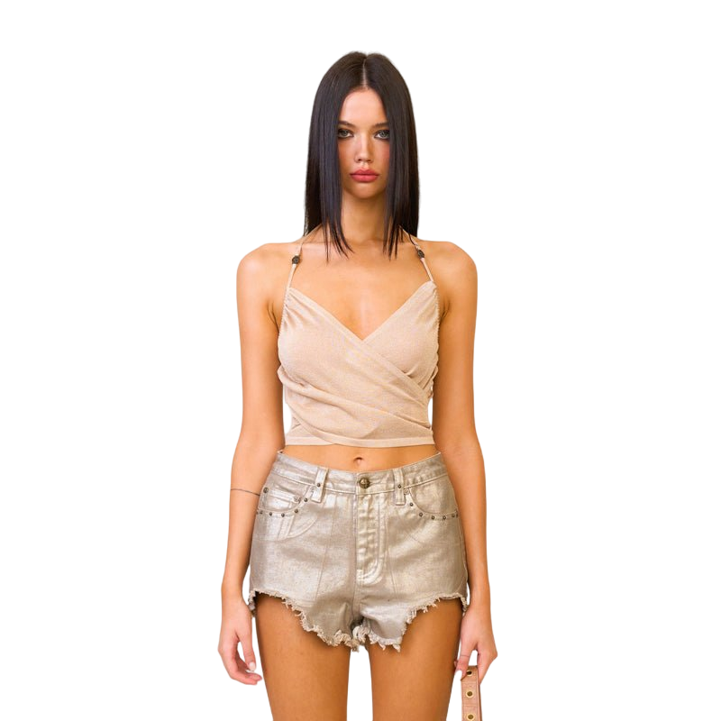 SMFK Ancient Myth Beach Halter-Neck Vest Top Sand