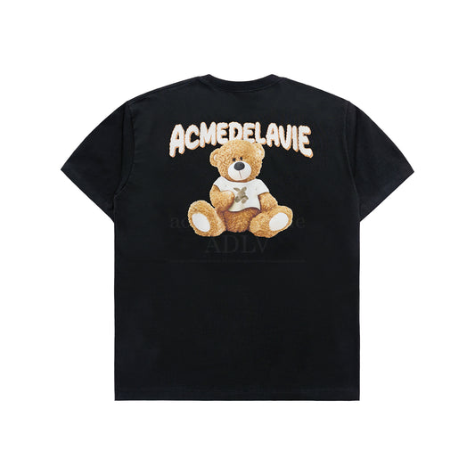 ADLV Rabbit T-shirt Bear Short Sleeve T-shirt Black