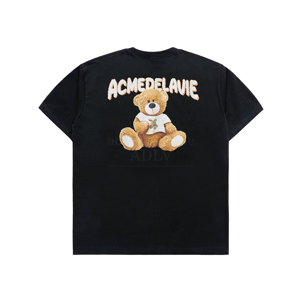 ADLV Rabbit T-shirt Bear Short Sleeve T-shirt Black