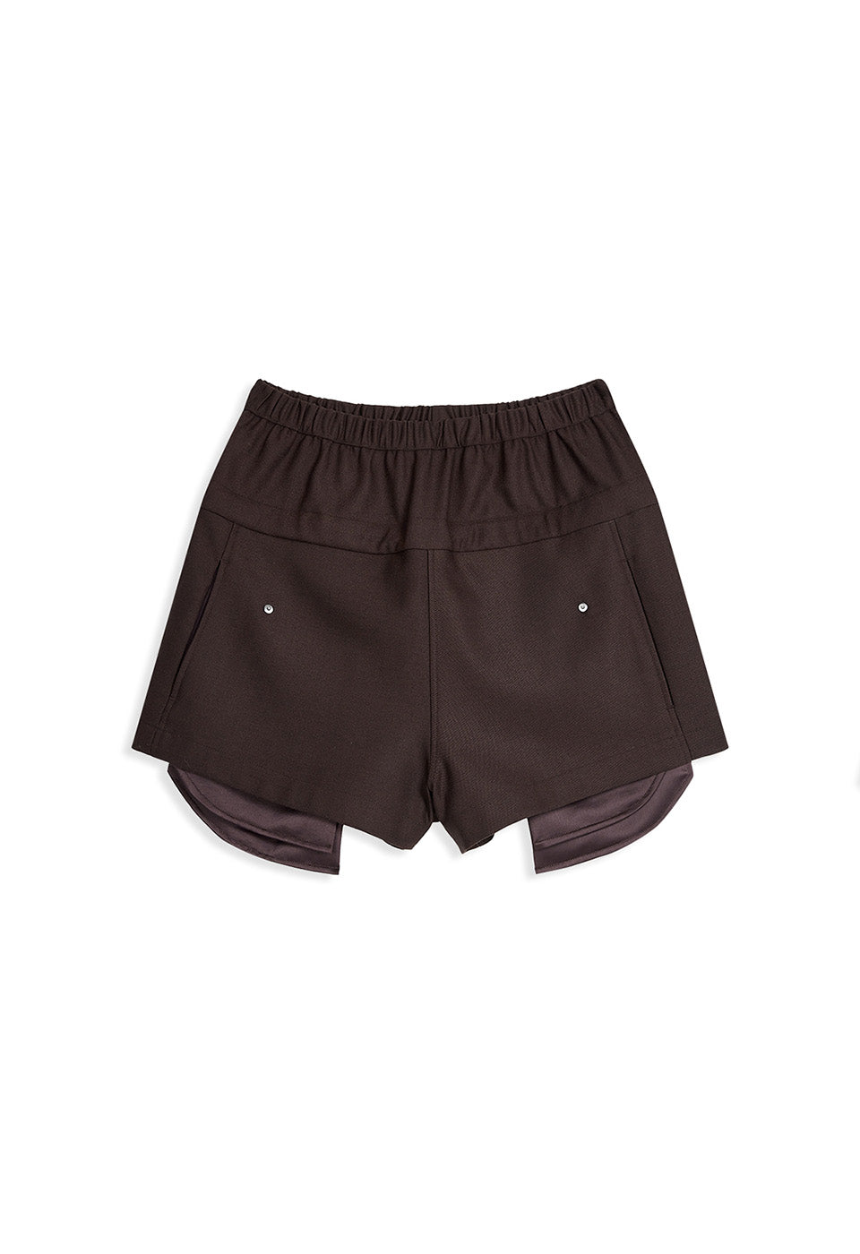 OPEN YY Rolled Waist Mini Shorts Brown