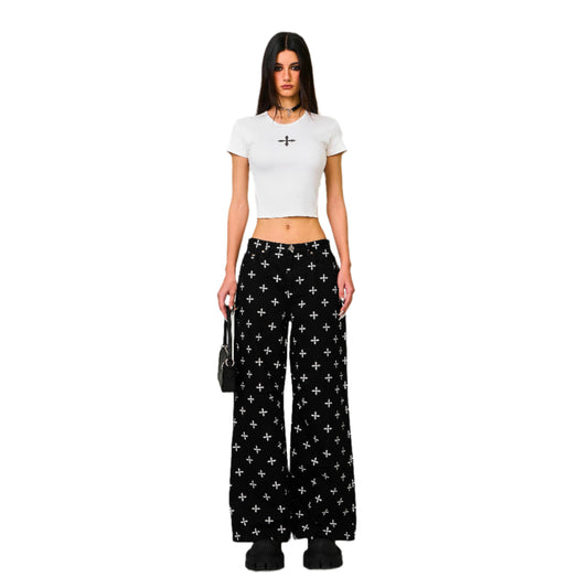 SMFK Compass Black Garden Classic Wide-Leg Jeans