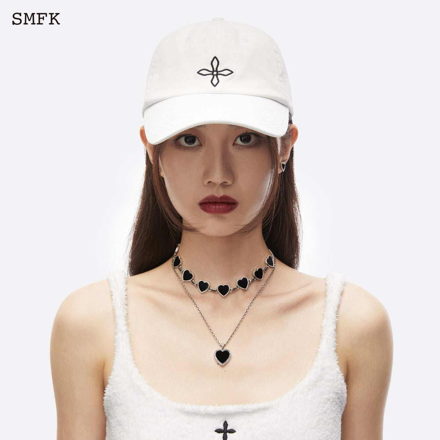 SMFK Compass Black Night Flower Vintage Baseball Cap Sky White