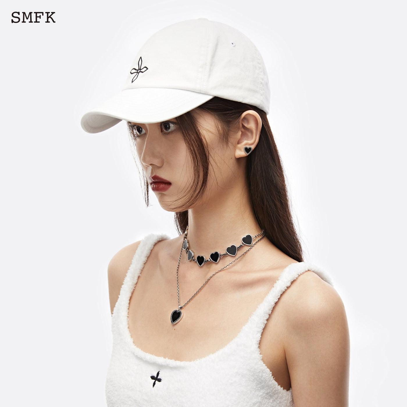 SMFK Compass Black Night Flower Vintage Baseball Cap Sky White