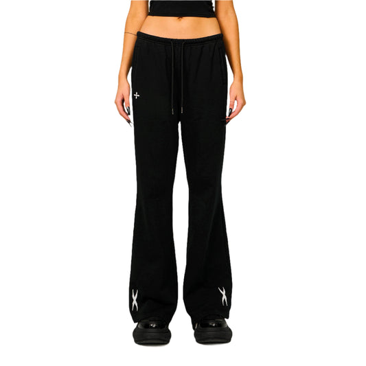 SMFK Compass Cross Classic Flared Track Pants in Black