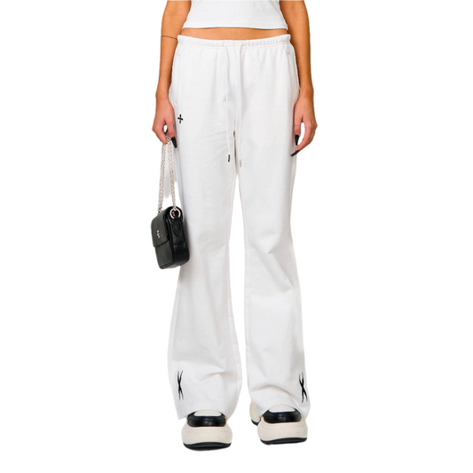 SMFK Compass Cross Classic Flared Track Pants in White