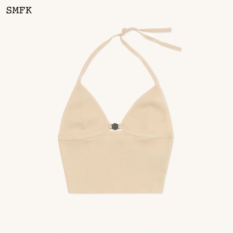 SMFK Compass Cross Knitted Halter-Neck Top Nude