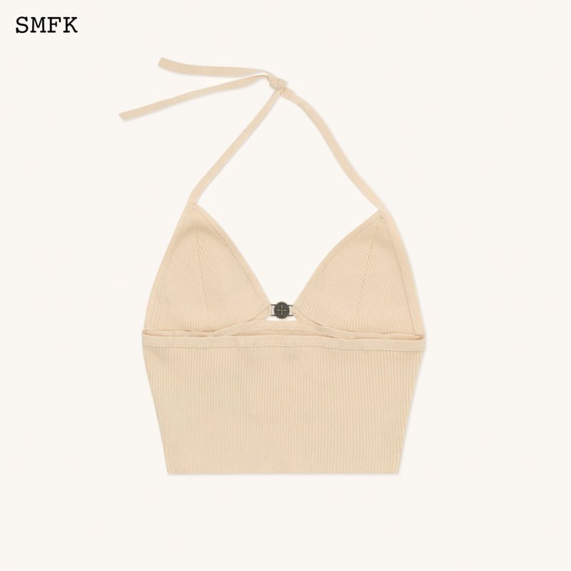 SMFK Compass Cross Knitted Halter-Neck Top Nude