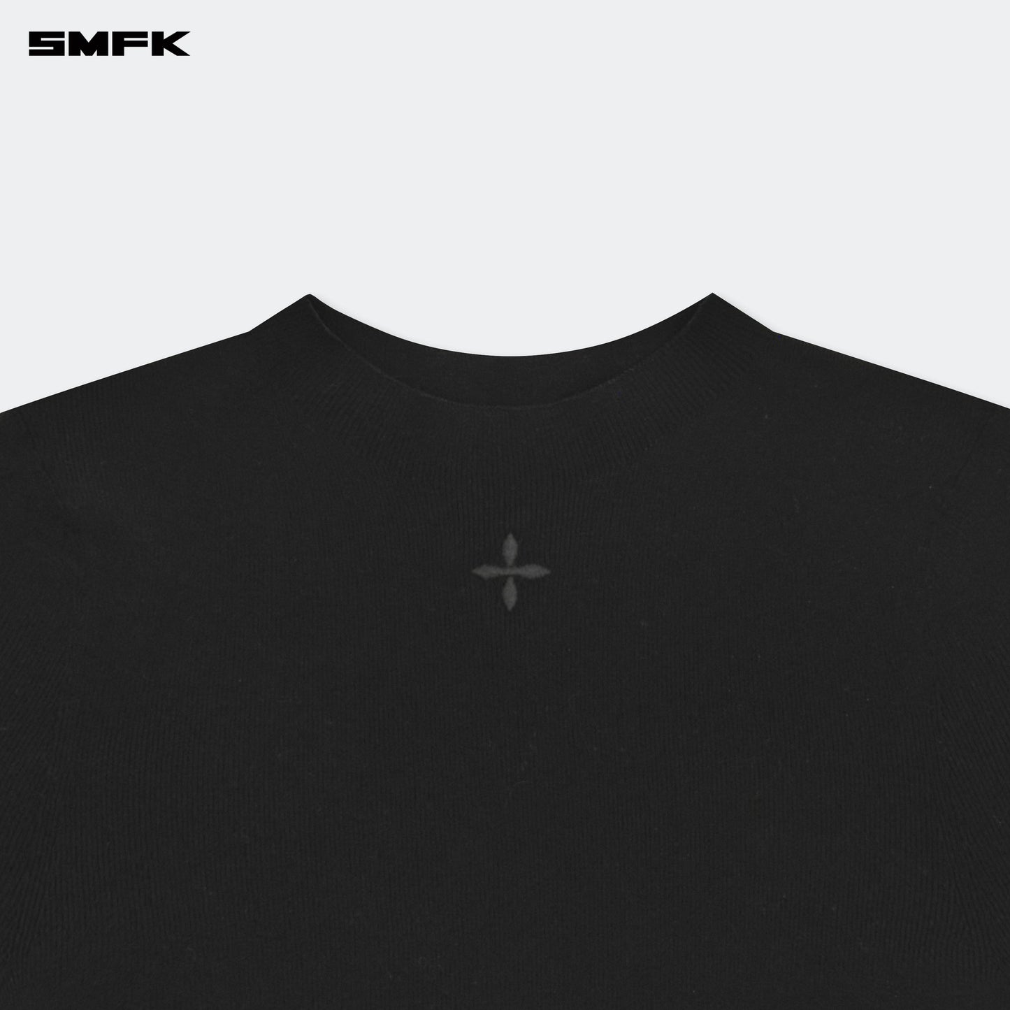 SMFK Compass Hug High Neck Seamless Knit Tee Black