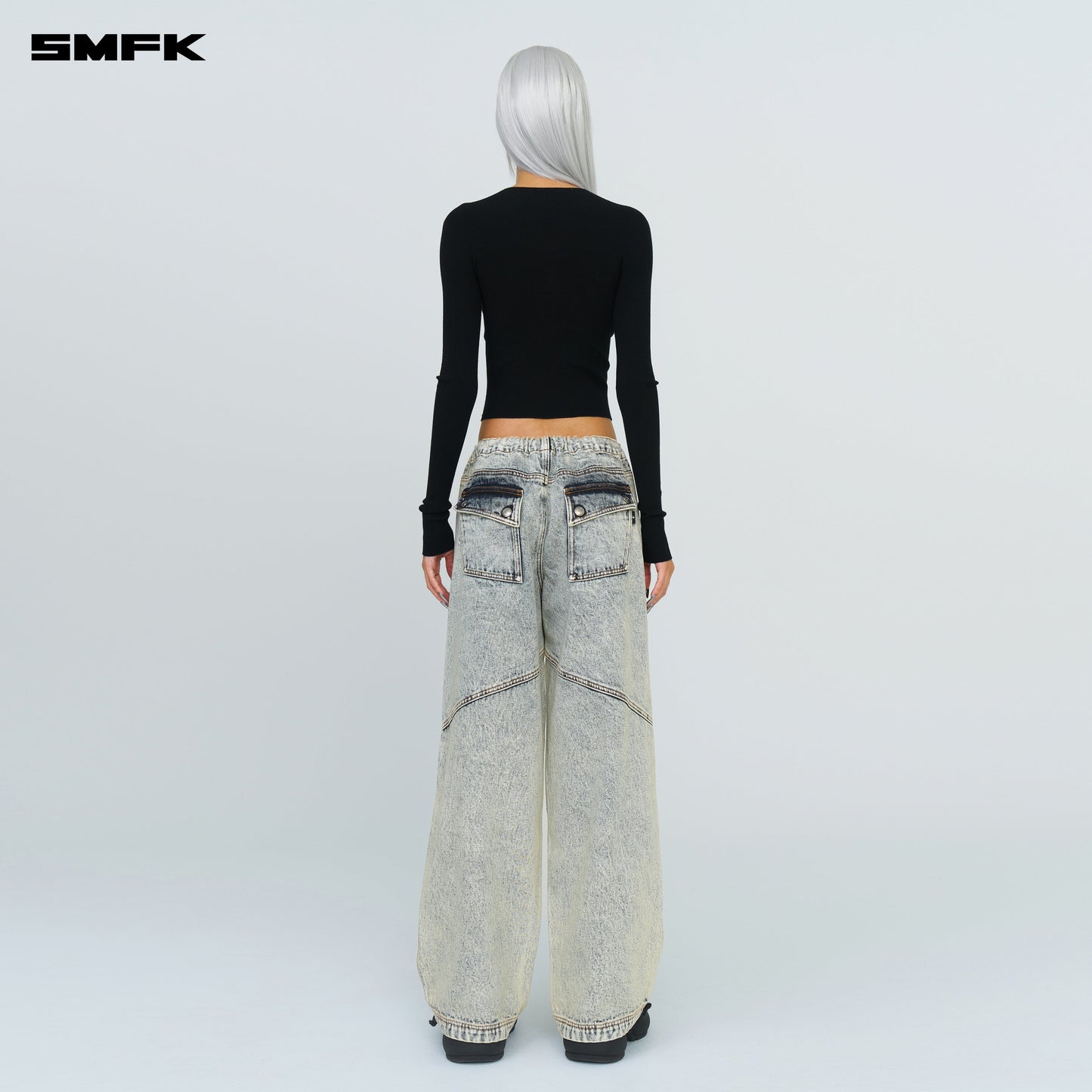 SMFK Compass Hug Turtleneck Knit Sweatshirt In Black