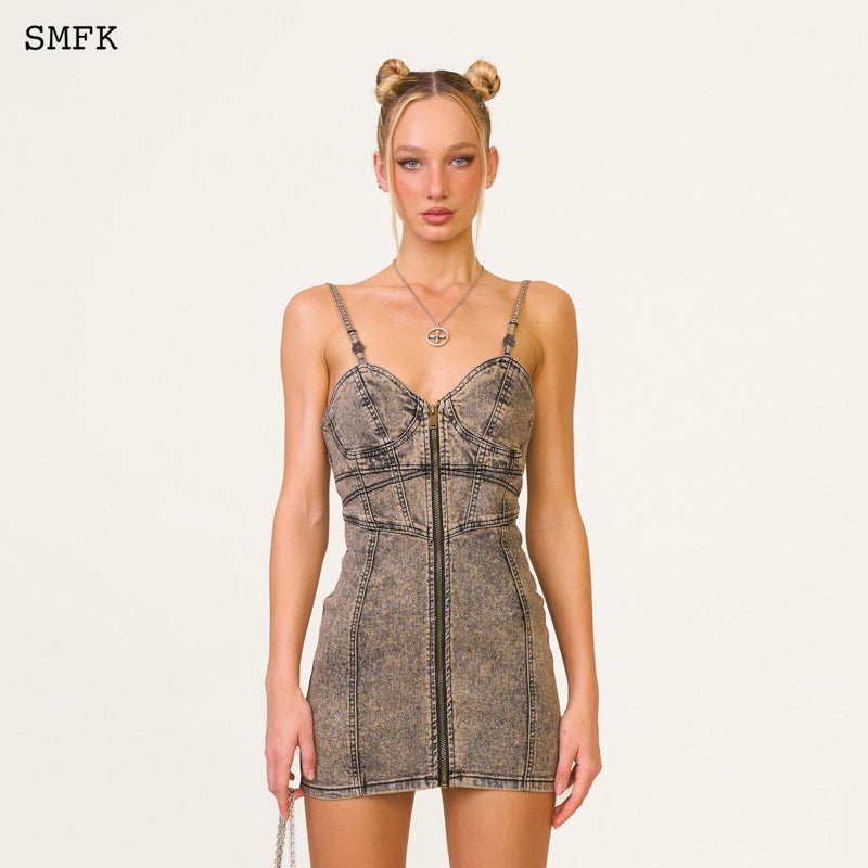 SMFK Compass Rider Denim Short Dress Sunset