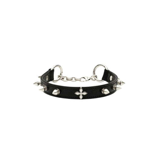 SMFK COMPASS RIVET Rivet Leather High Collar Choker