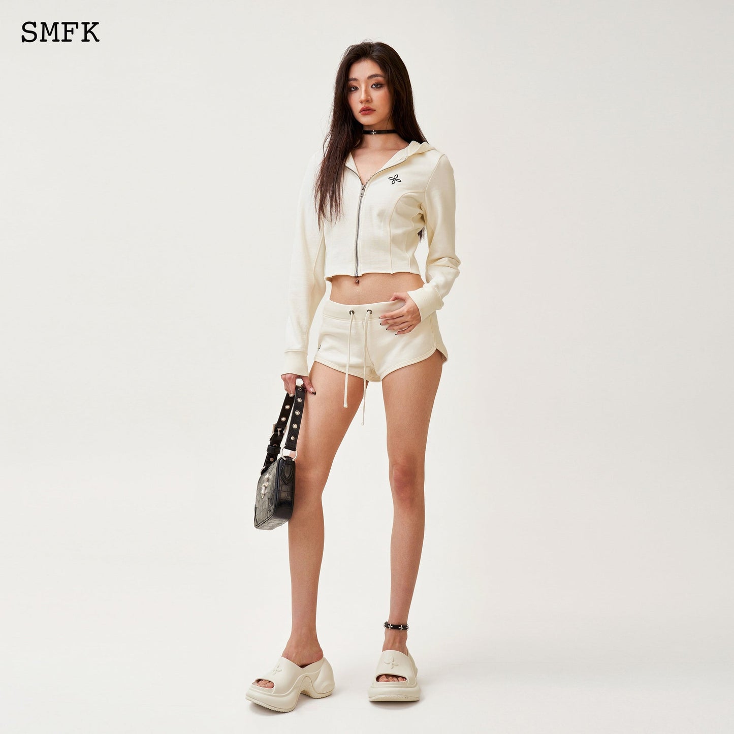 SMFK Compass Rove Stray Slim-Fit Hoodie In White