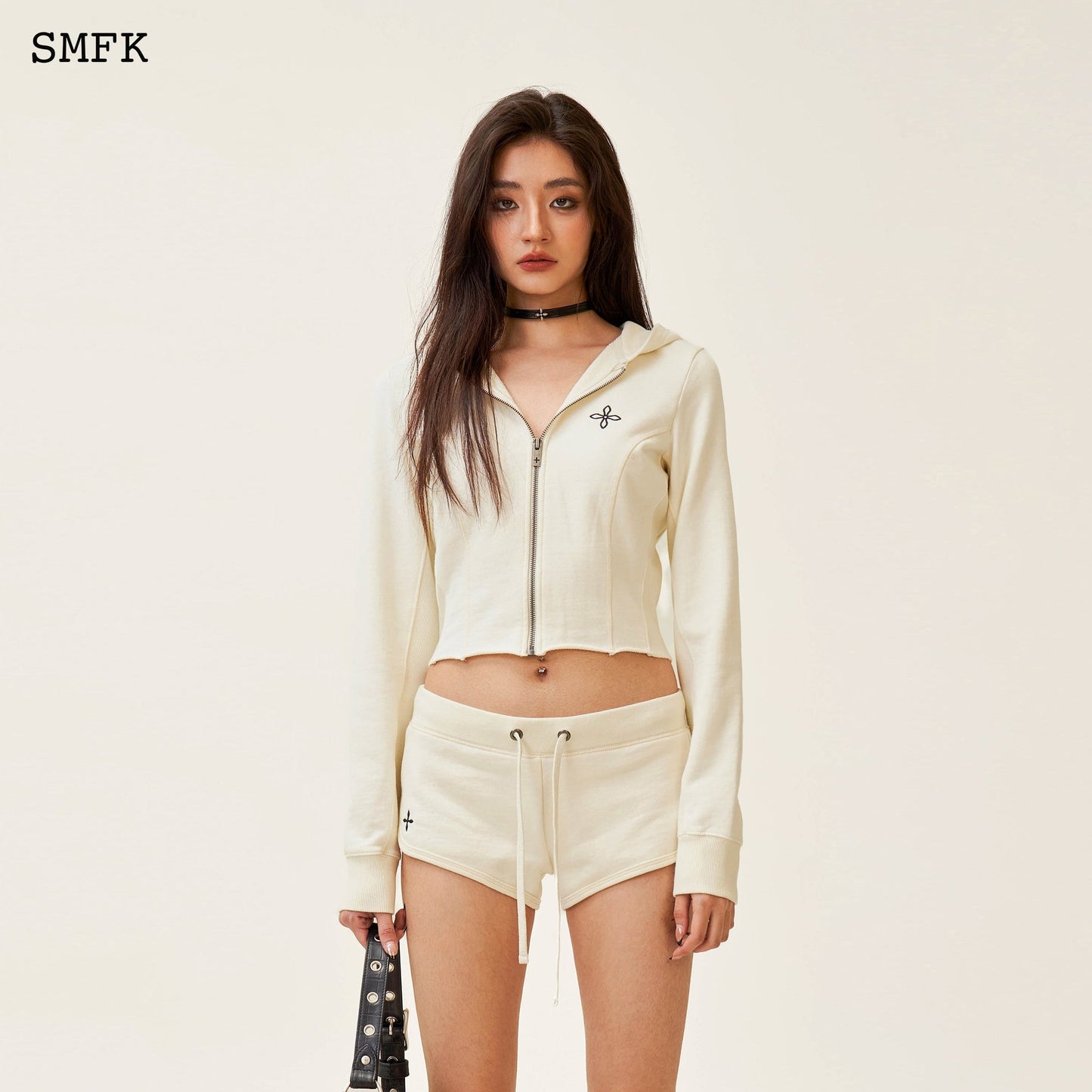 SMFK Compass Rove Stray Slim-Fit Hoodie In White