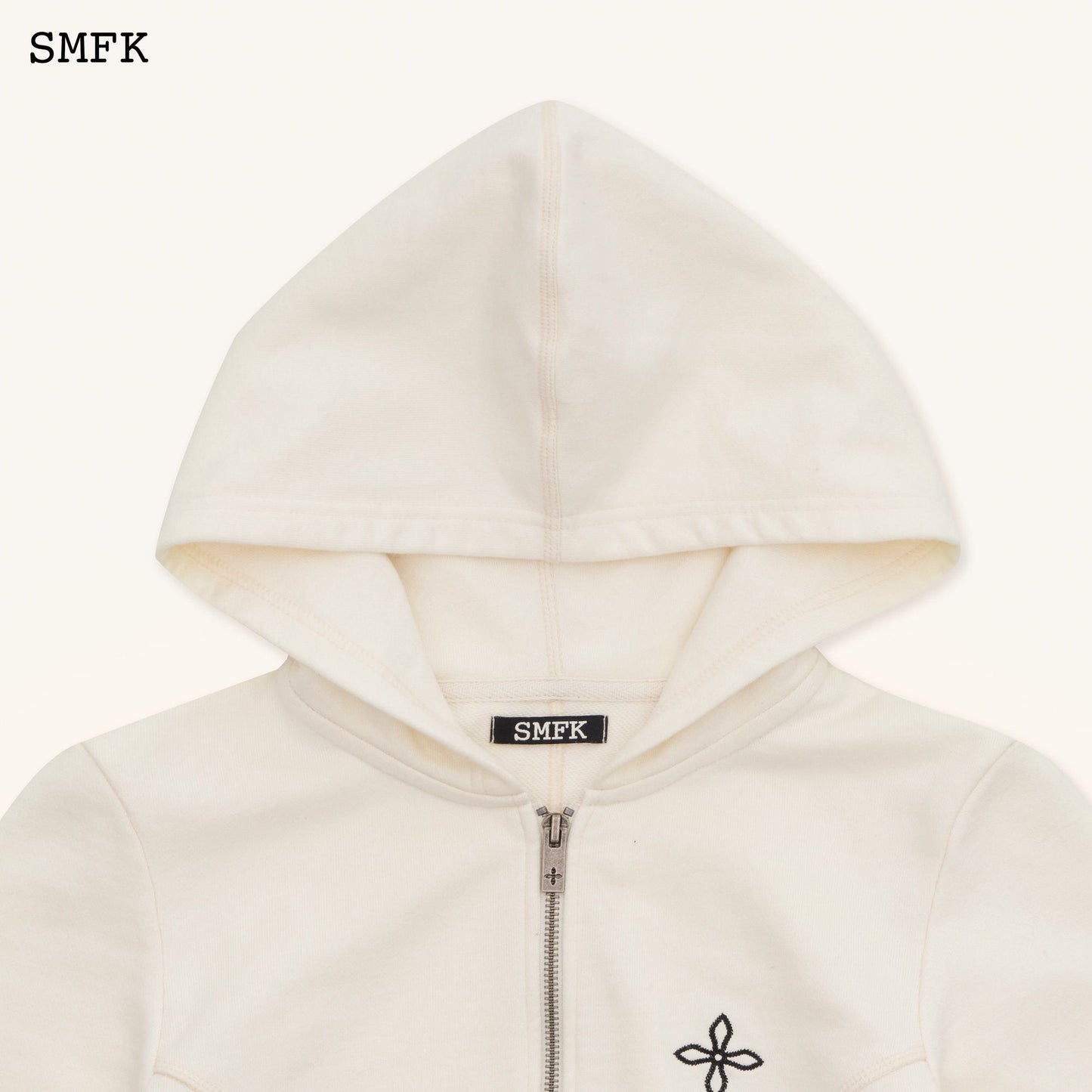 SMFK Compass Rove Stray Slim-Fit Hoodie In White