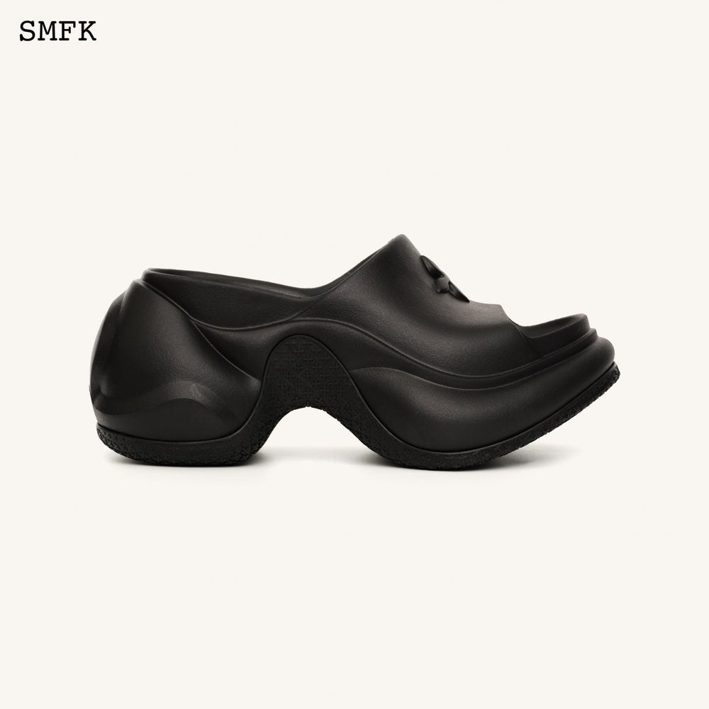 SMFK Compass Wave High-Heel Bumper Sandal In Black