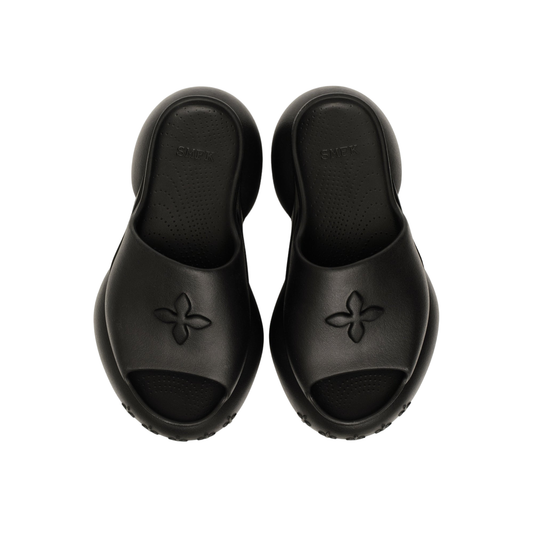 SMFK Compass Wave Platform Bumper Sandal In Black